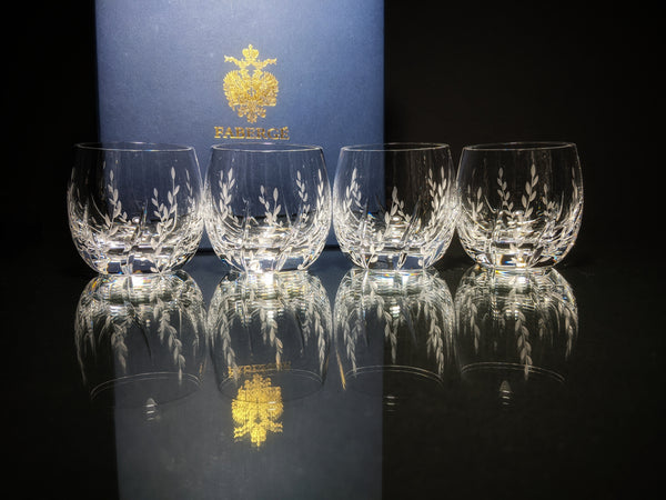 Faberge Clear Crystal Old Fashioned Glasses
