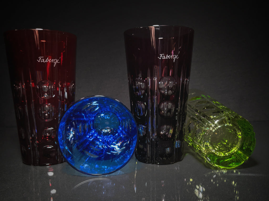 Faberge Crystal Colored Bubble Glasses
