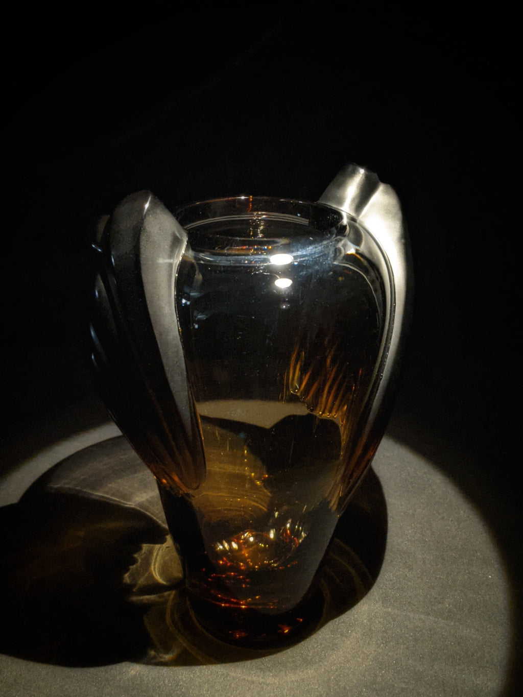 LALIQUE "Marrakech" Vintage Sculptural Art Glass Vase by Marie-Claude Lalique