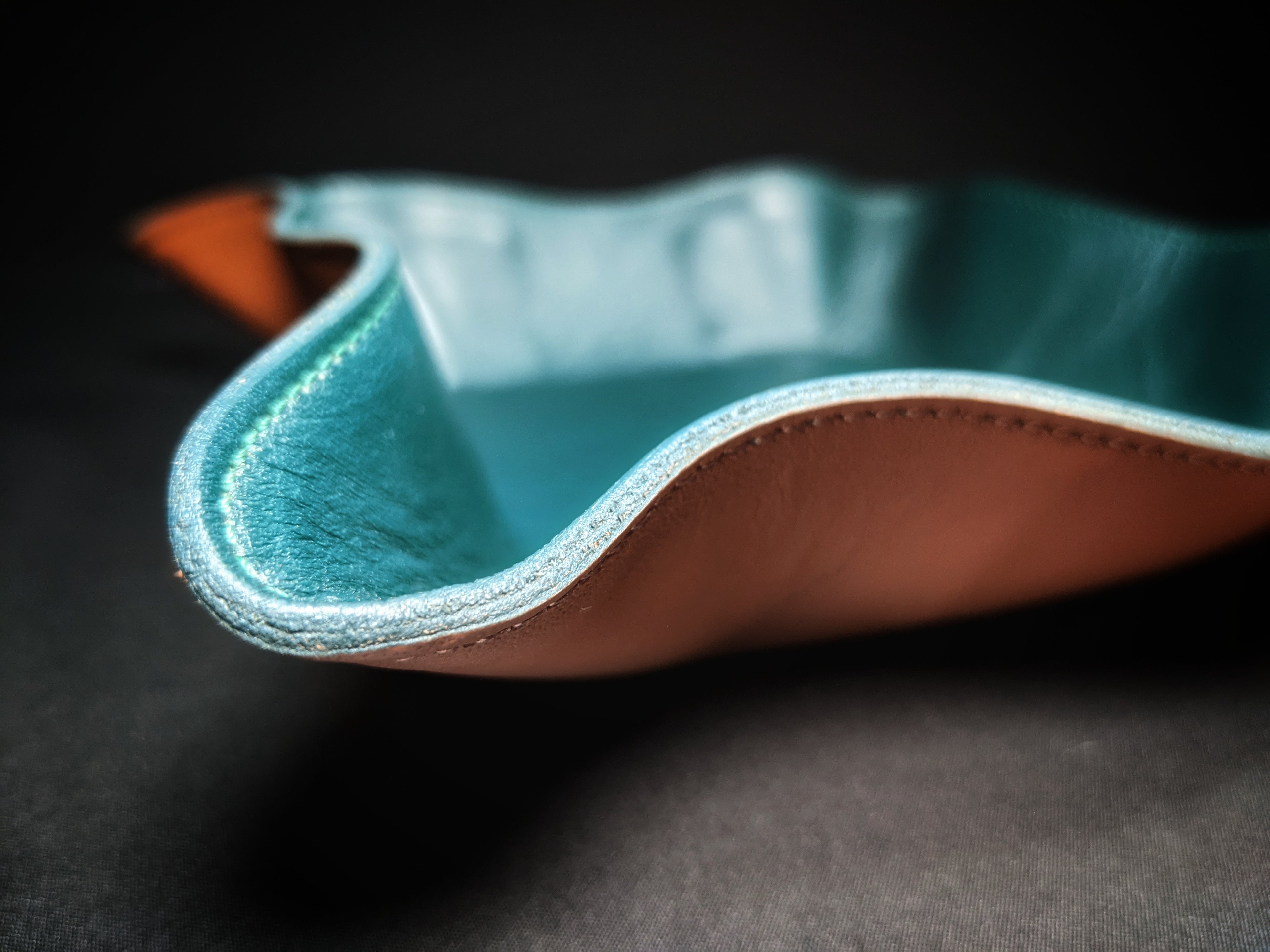 Brizard and Co Augusta Green Leather Valet Tray