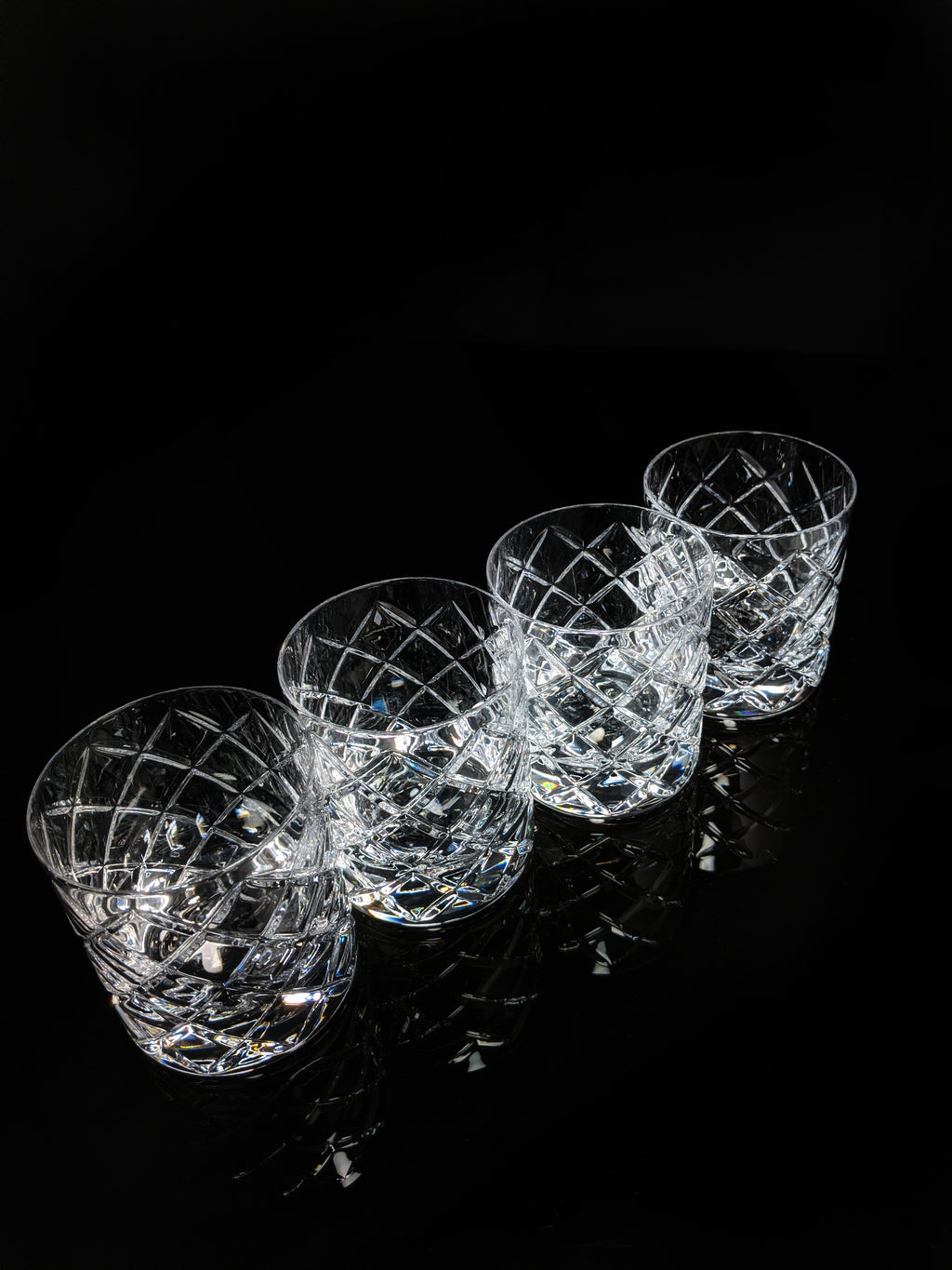 Faberge Oberon Crystal  Old Fashion Glasses