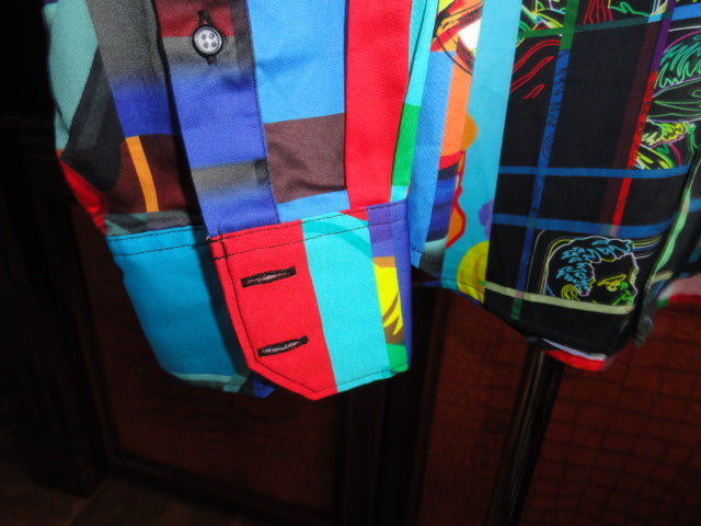 Robert Graham Blindfold Abstract Geometric Print Shirt — Medium