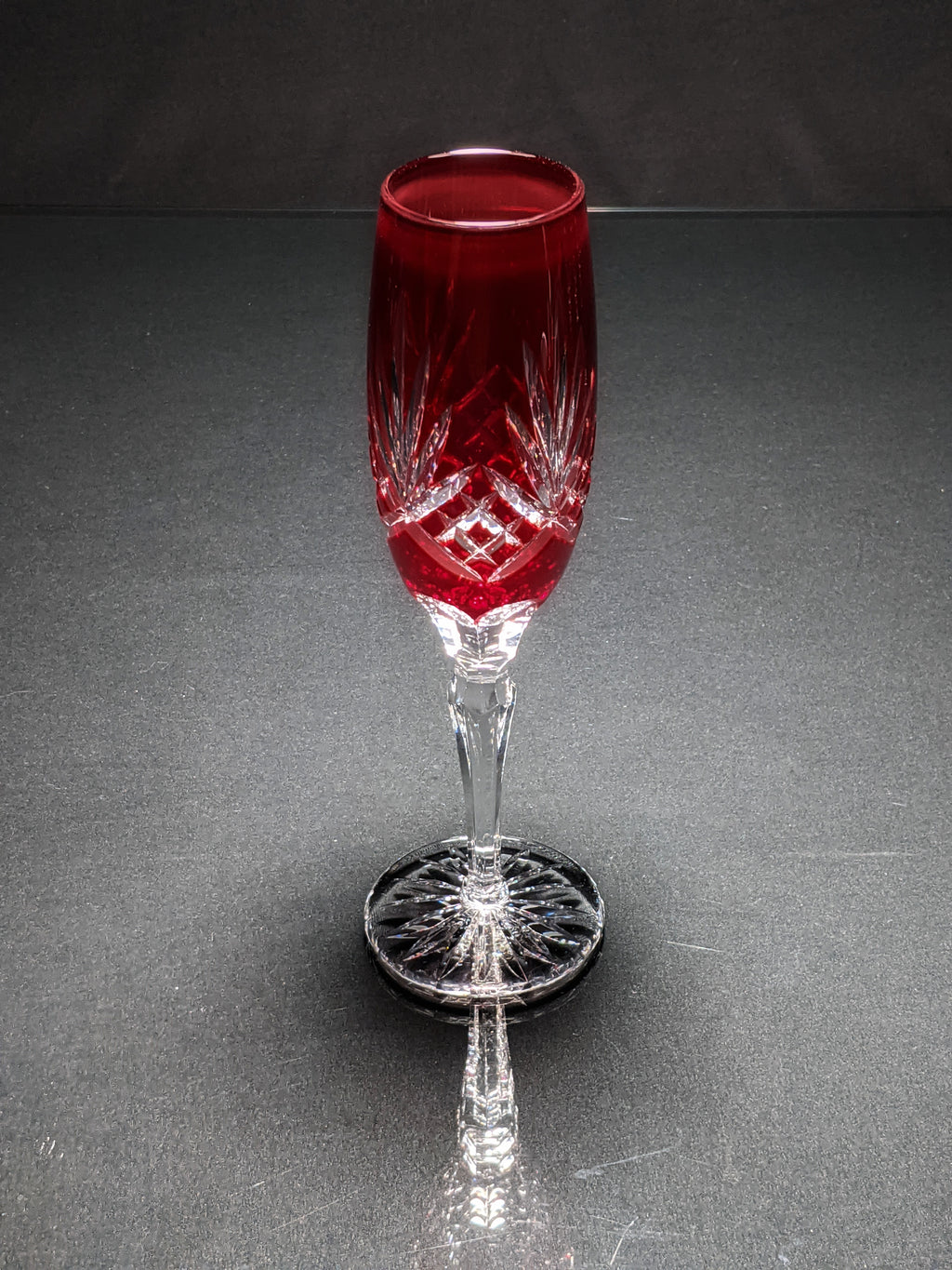 AJKA Colored Crystal Champagne Flutes — Set of 6