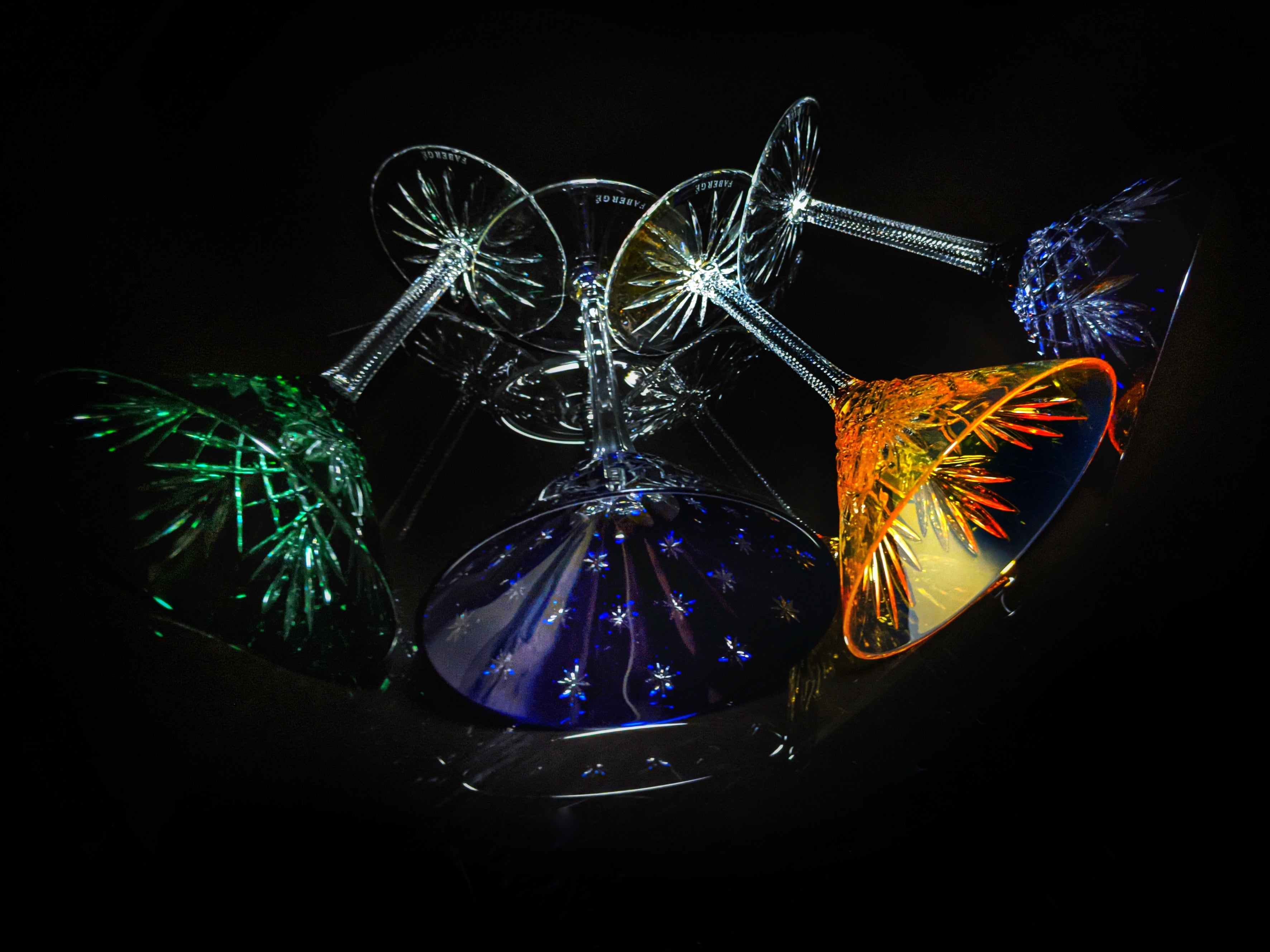 Faberge Martini Crystal Colored Glasses