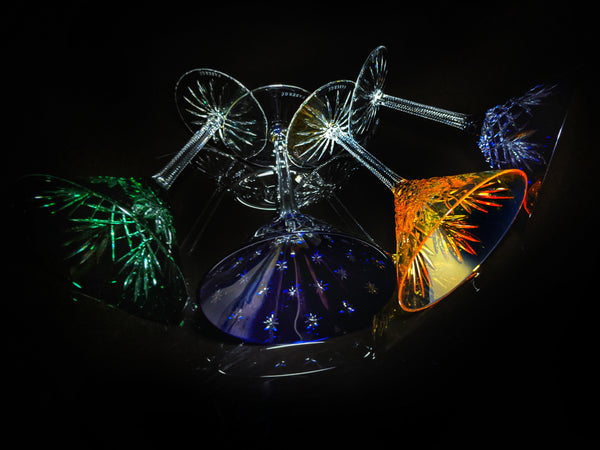 Faberge Martini Crystal Colored Glasses
