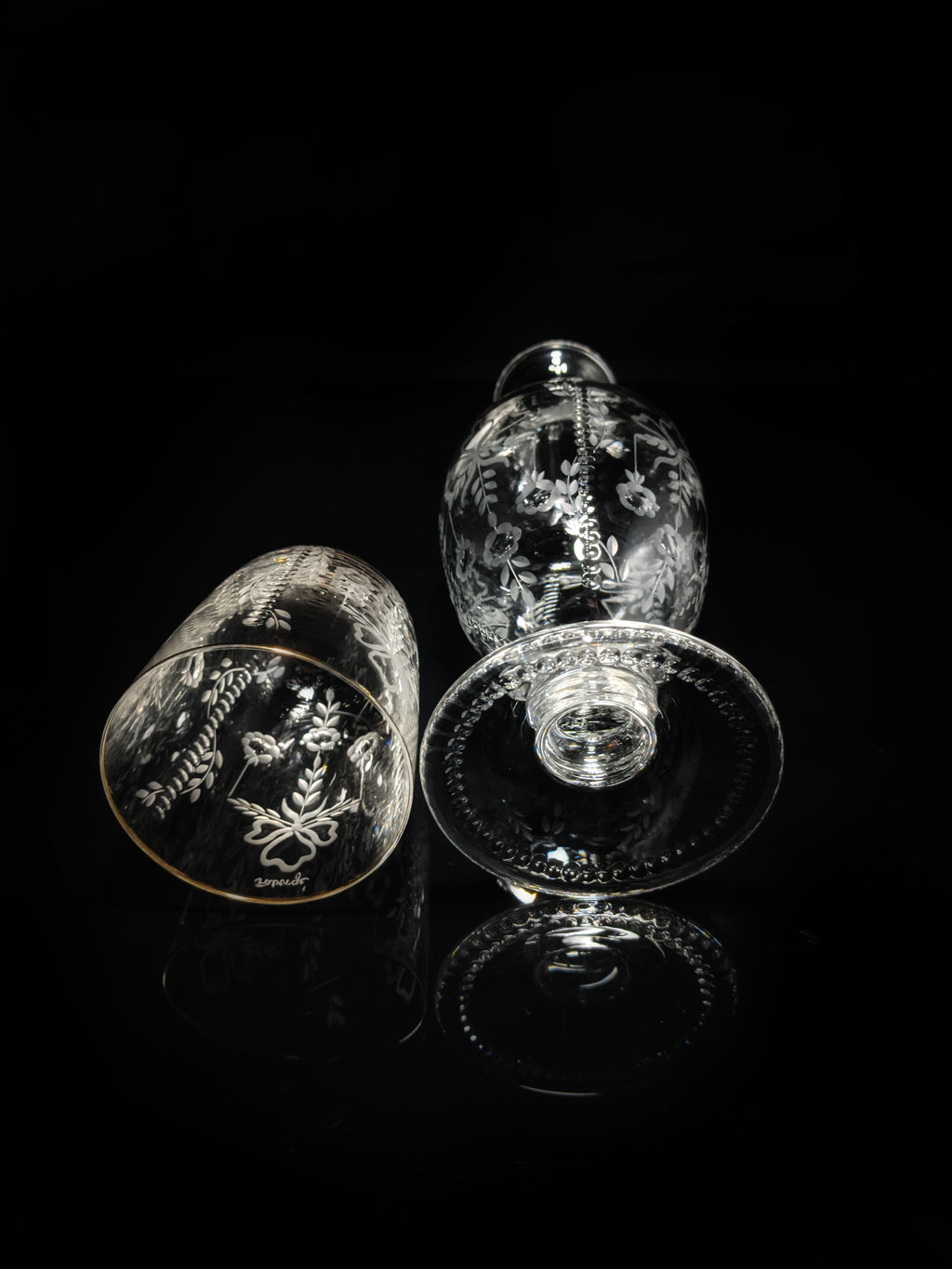 Faberge Crystal Gatchina Palace Carafe Decanter with matching glass NIB