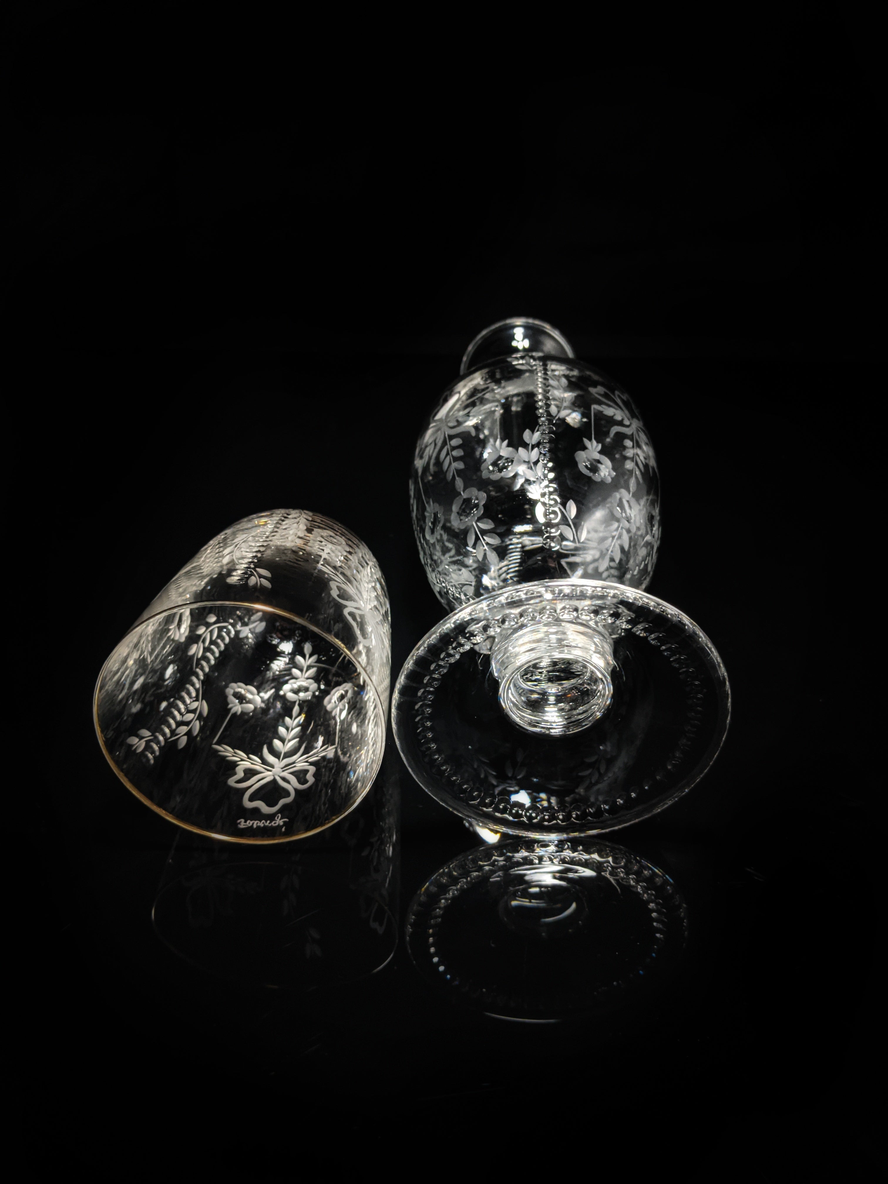 Faberge Crystal Gatchina Palace Carafe Decanter with matching glass NIB