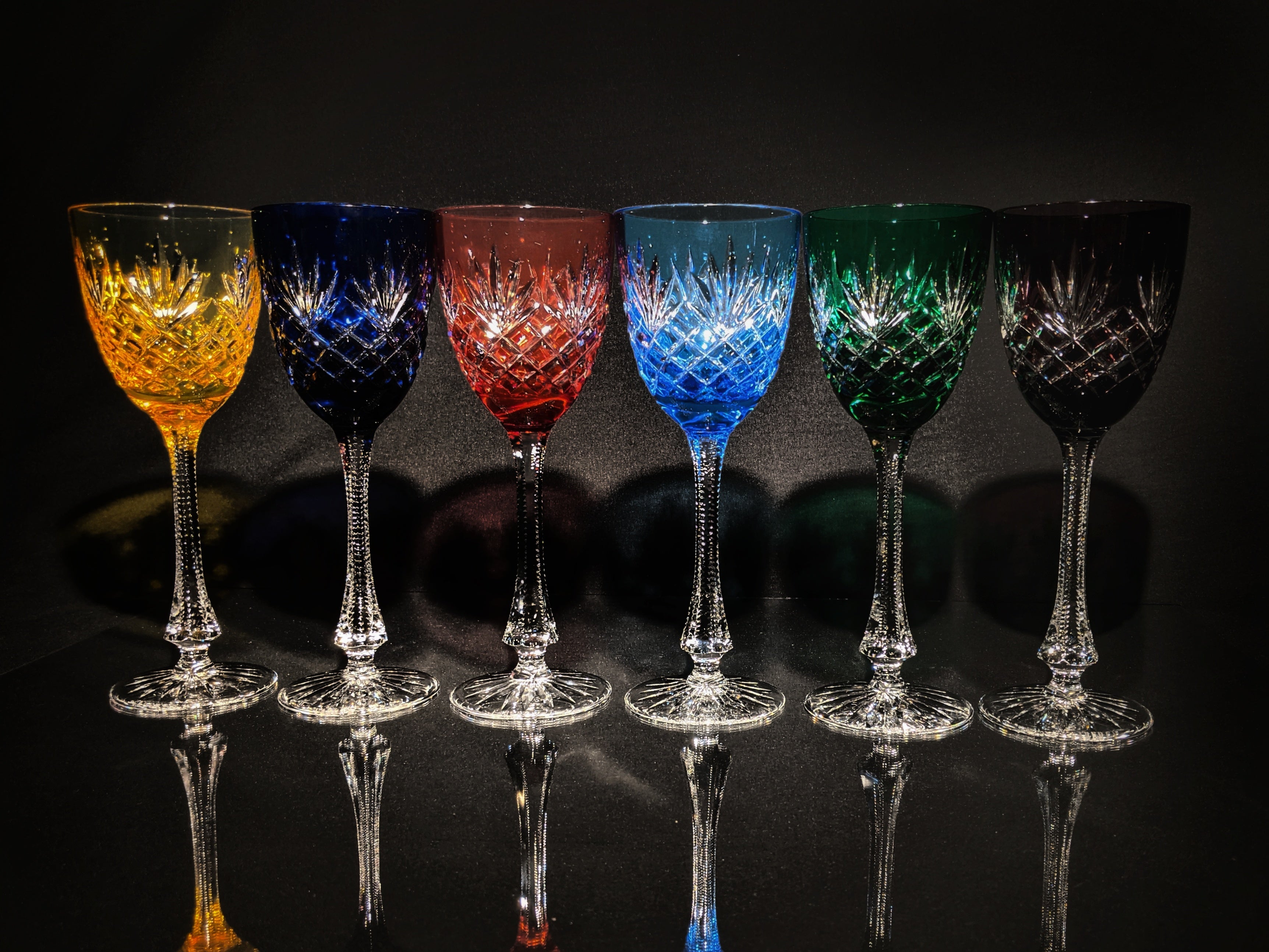 Faberge Odessa Colored Crystal Glasses