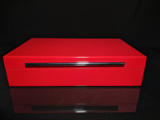 Red Lacquer Finish Wood Humidor Showroom Model