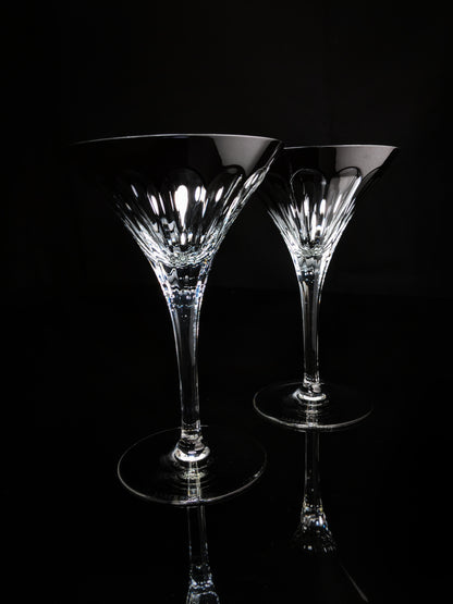 Faberge Martini Black Crystal Glasses set of 2 with the  original Faberge presentation case