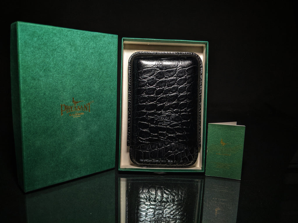 Pheasant by RD Gomez Black Croc Embossed Leather  Case