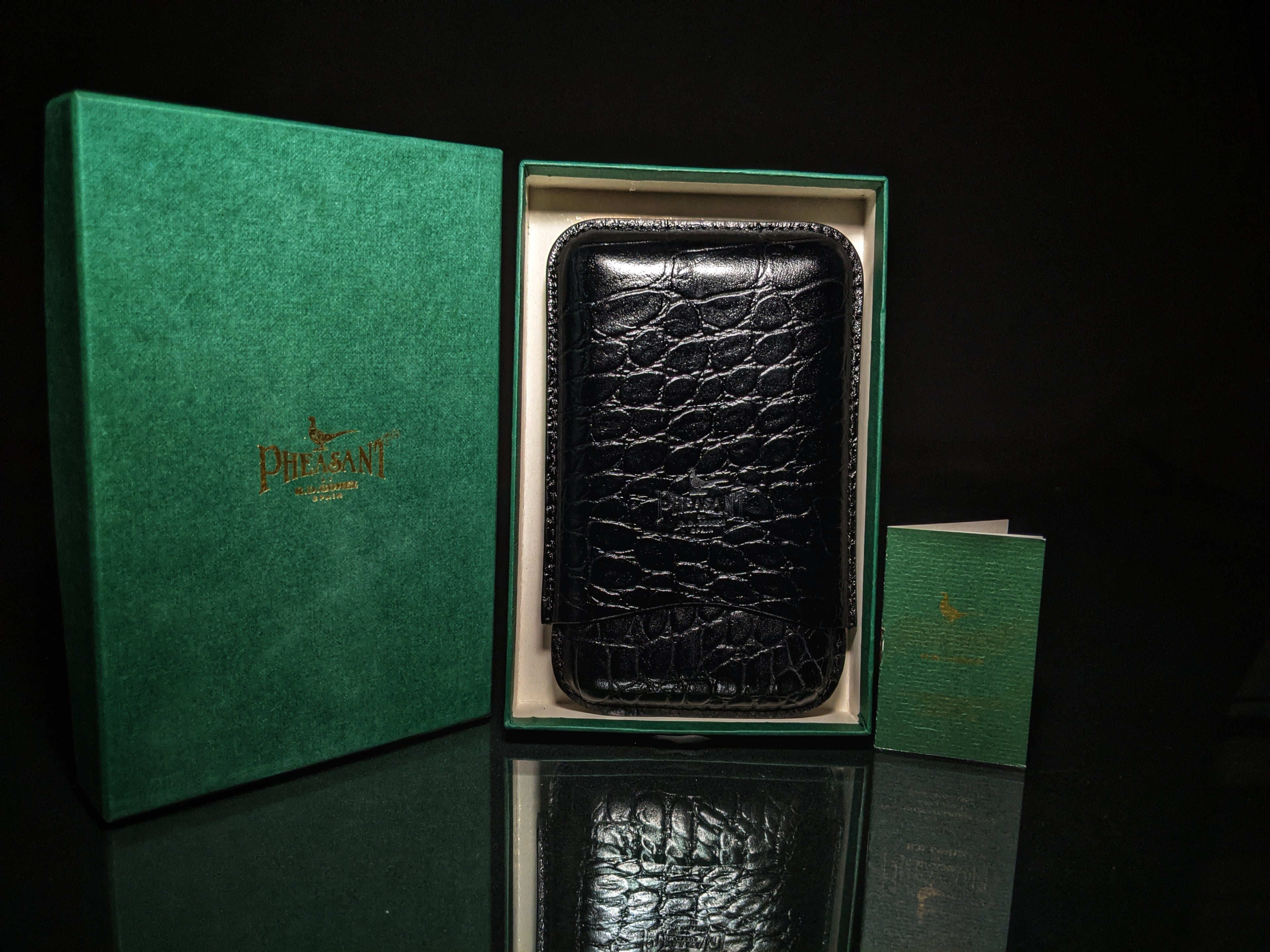 Pheasant by RD Gomez Black Croc Embossed Leather  Case