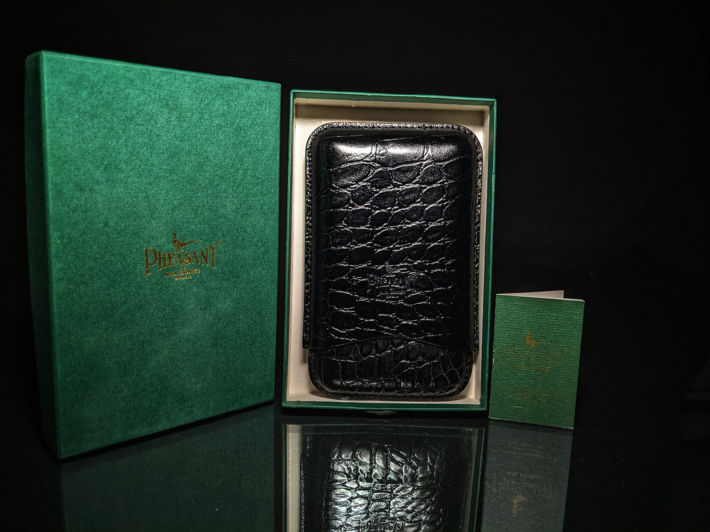 Pheasant by R.D.Gomez made in Spain Black Leather Case