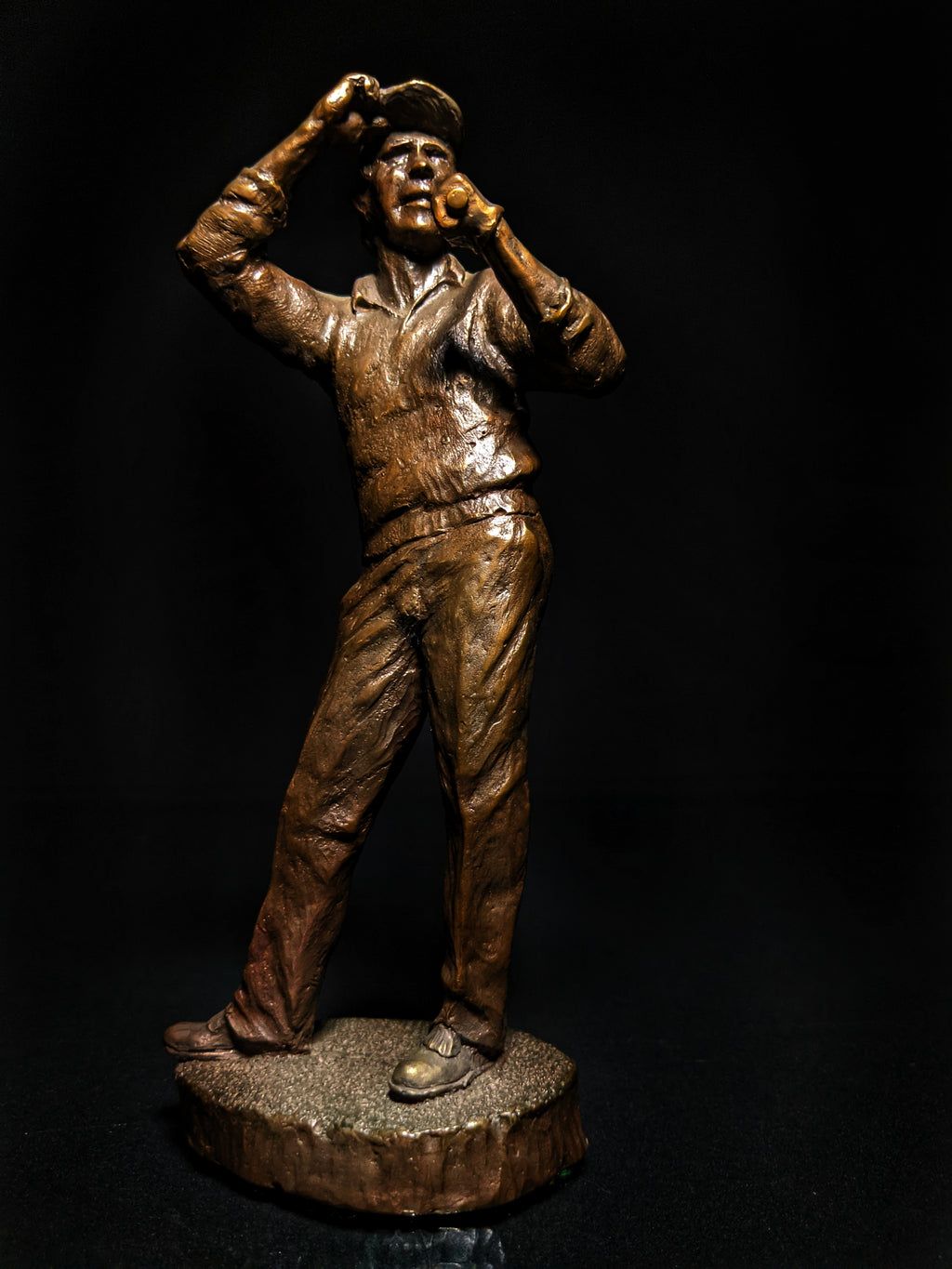 Mark Hopkins Bronze Golf Series Sculpture called " Down the Middle  " Made in USA