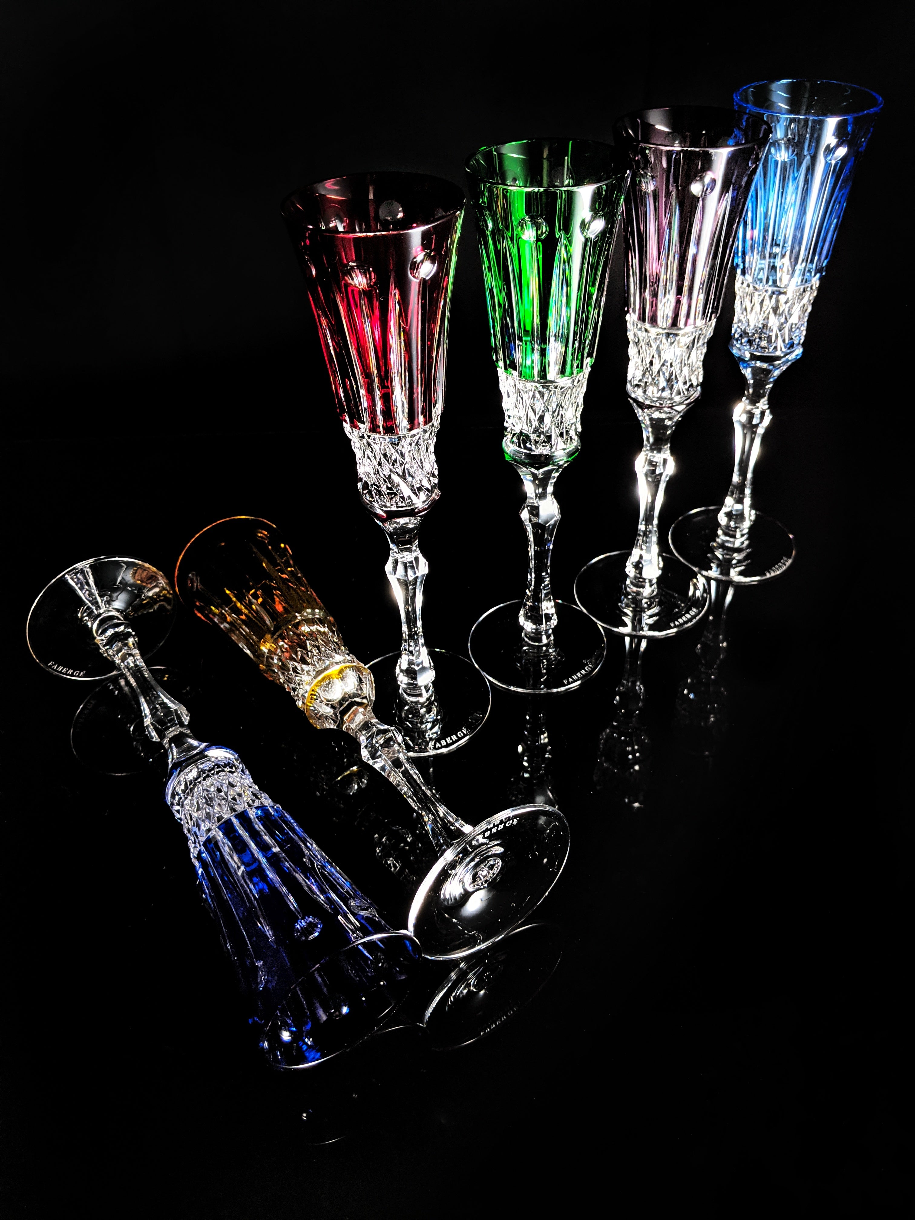 Faberge Xenia Colored Flutes set of 6