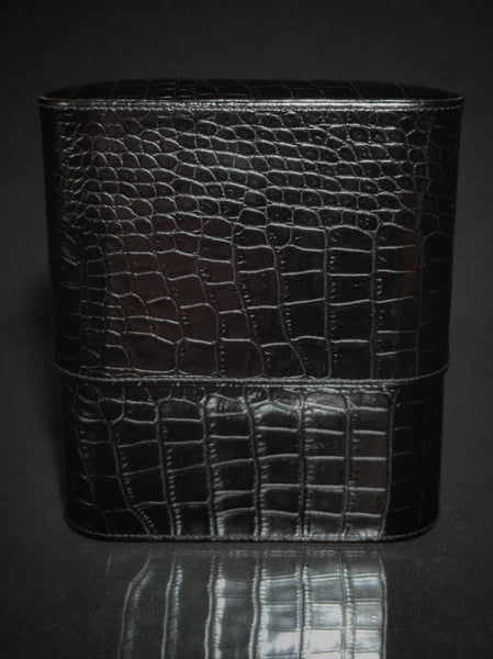 atoll cigar case in Black Croc