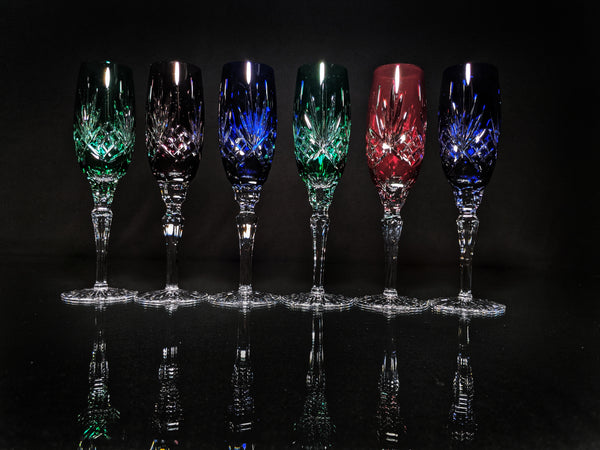 AJKA Colored Crystal Flutes