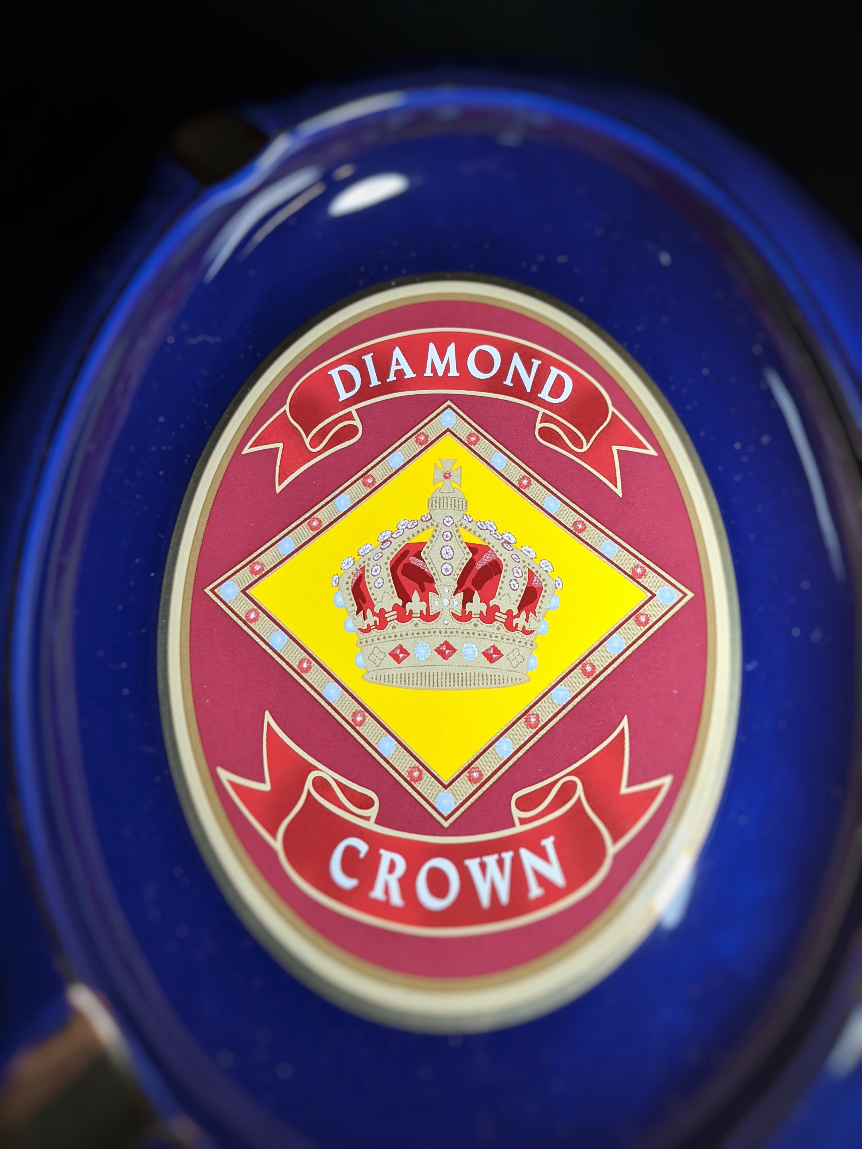 Diamond Crown Blue Ceramic Ashtray