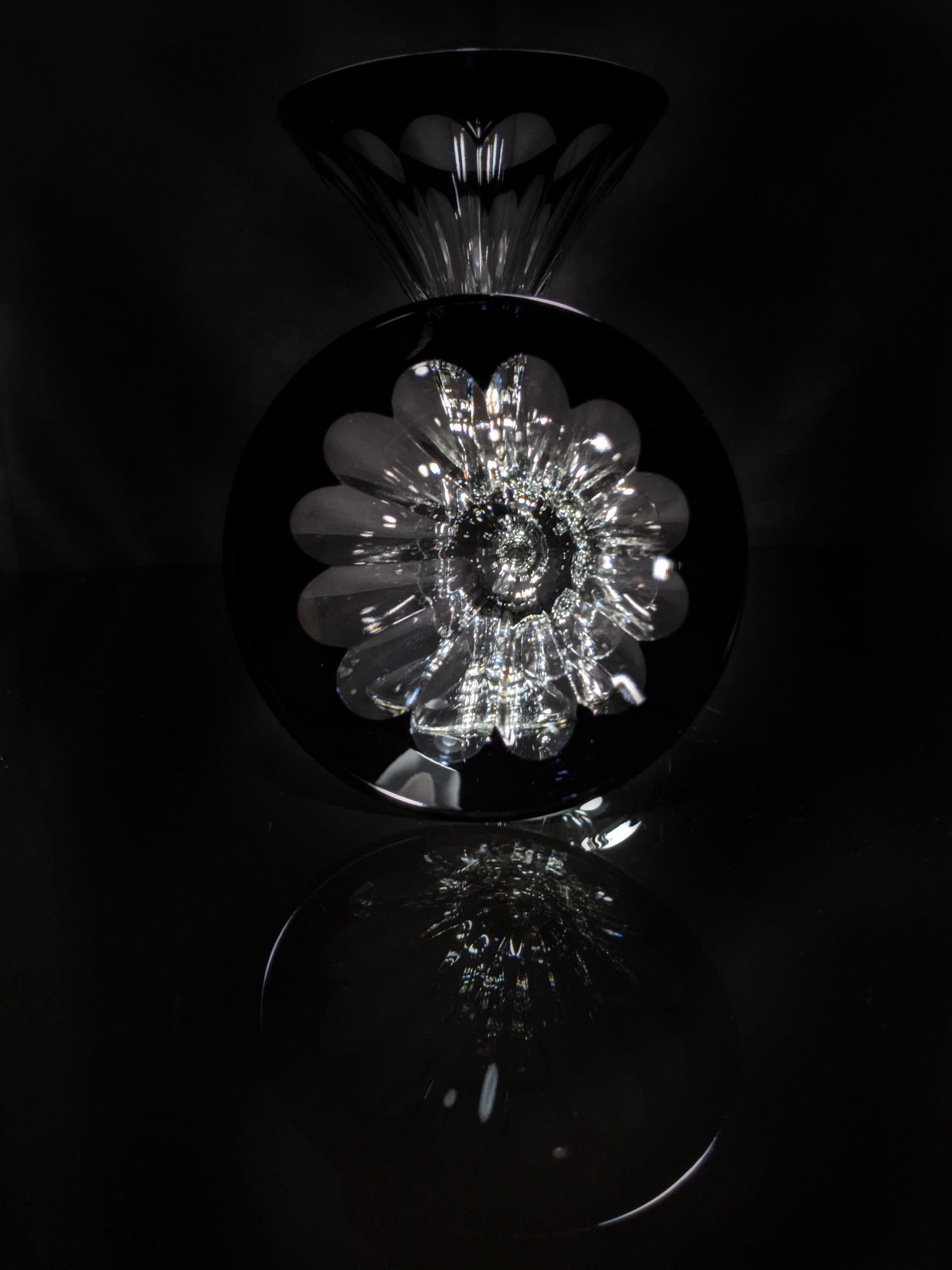 Fabergé Black Crystal Martini Glasses — Set of 2 with Original Presentation Case