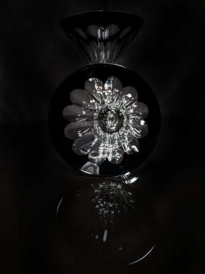 Faberge Martini Black Crystal Glasses set of 2 with the  original Faberge presentation case