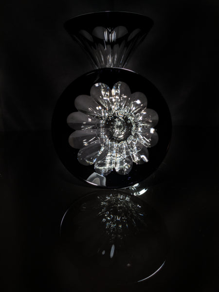 Faberge Martini Black Crystal Glasses set of 2 with the  original Faberge presentation case