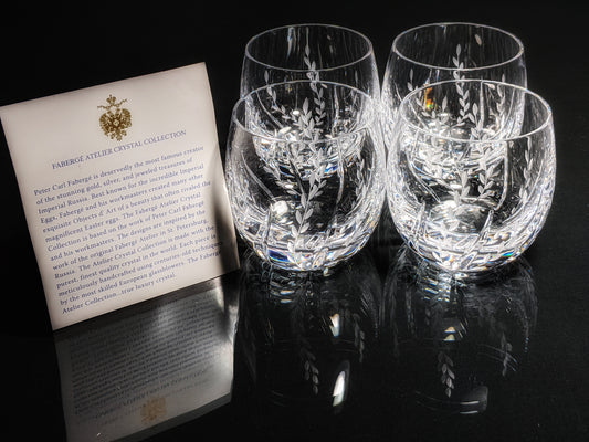 Faberge Clear Crystal Old Fashioned Glasses