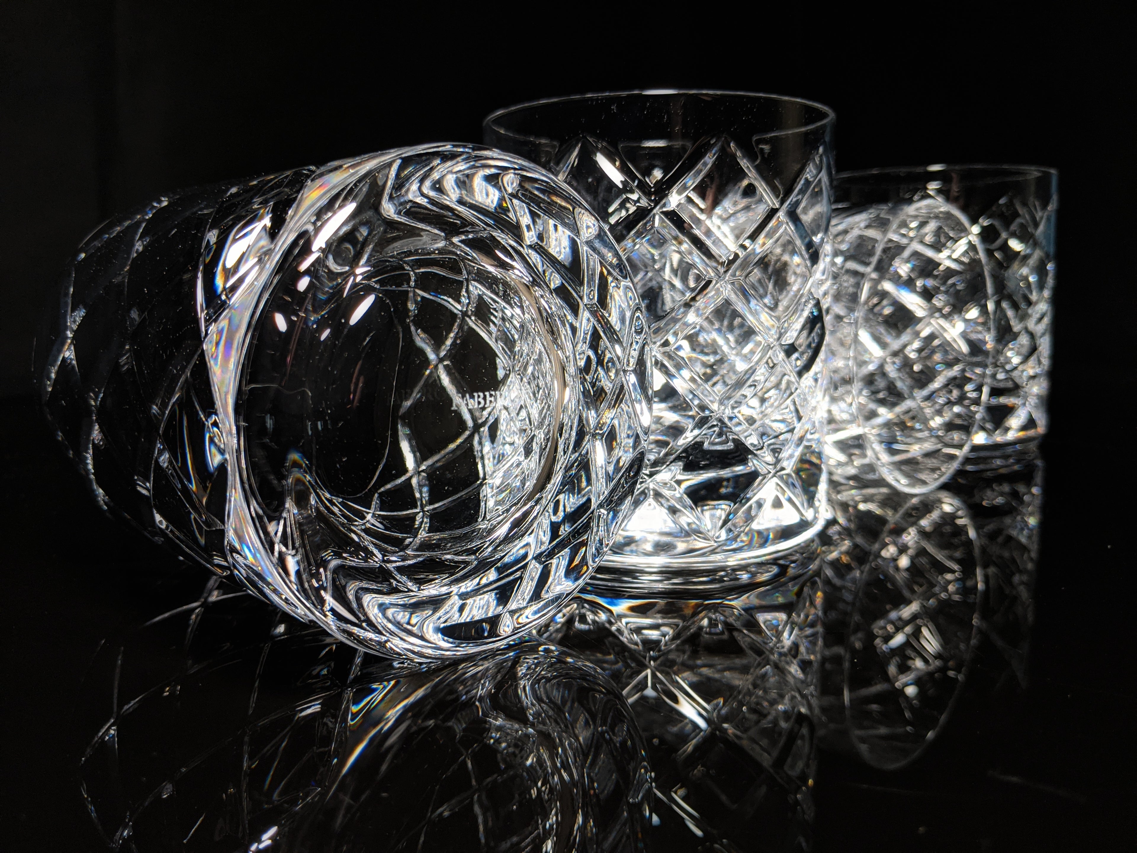 Faberge Oberon Crystal  Old Fashion Glasses