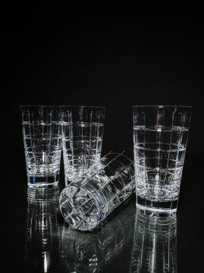 Faberge Metropolitan Tall Clear Crystal Glasses