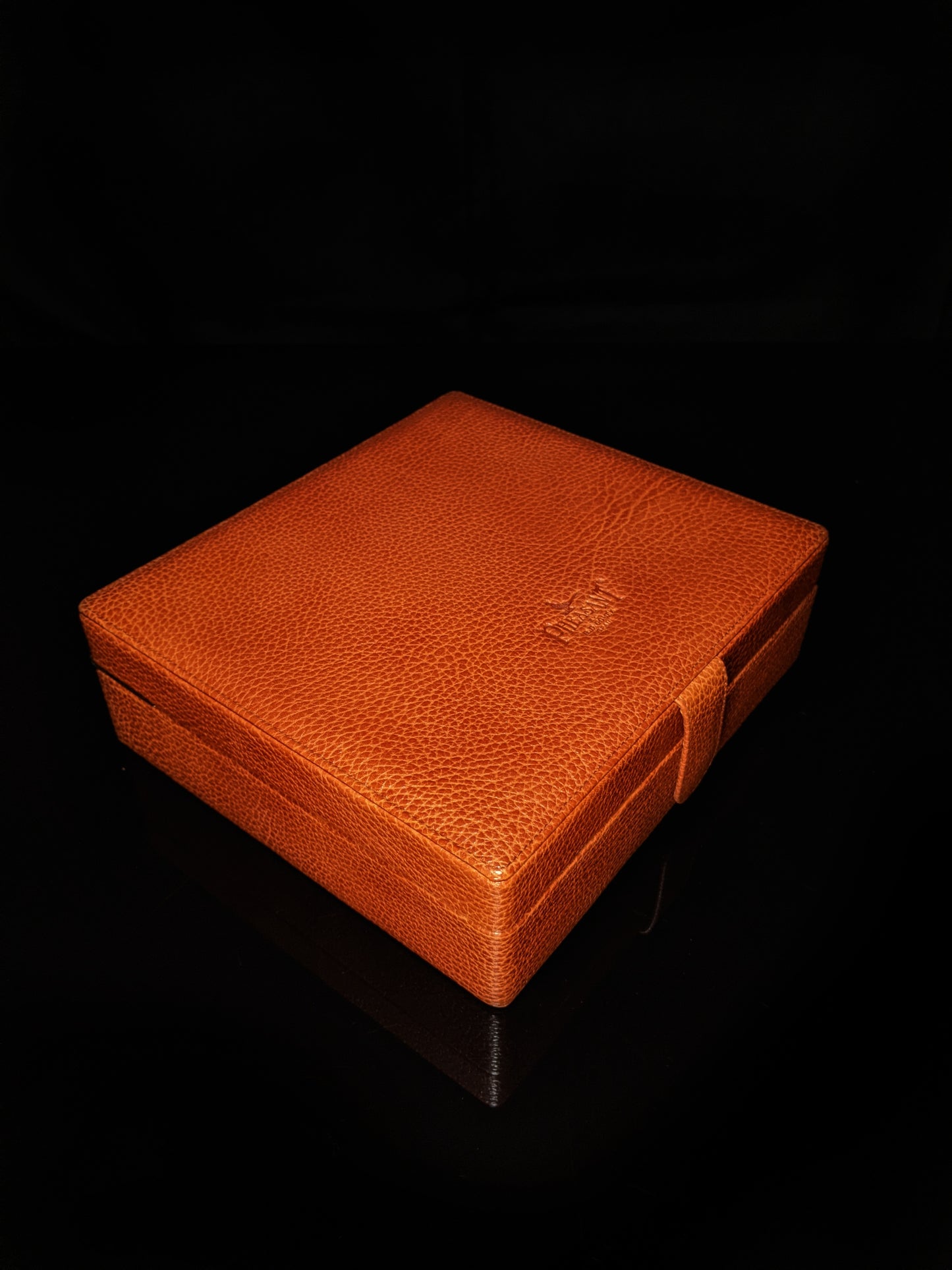 Pheasant Leather Humidor made in Spain by RD Gomez NIB