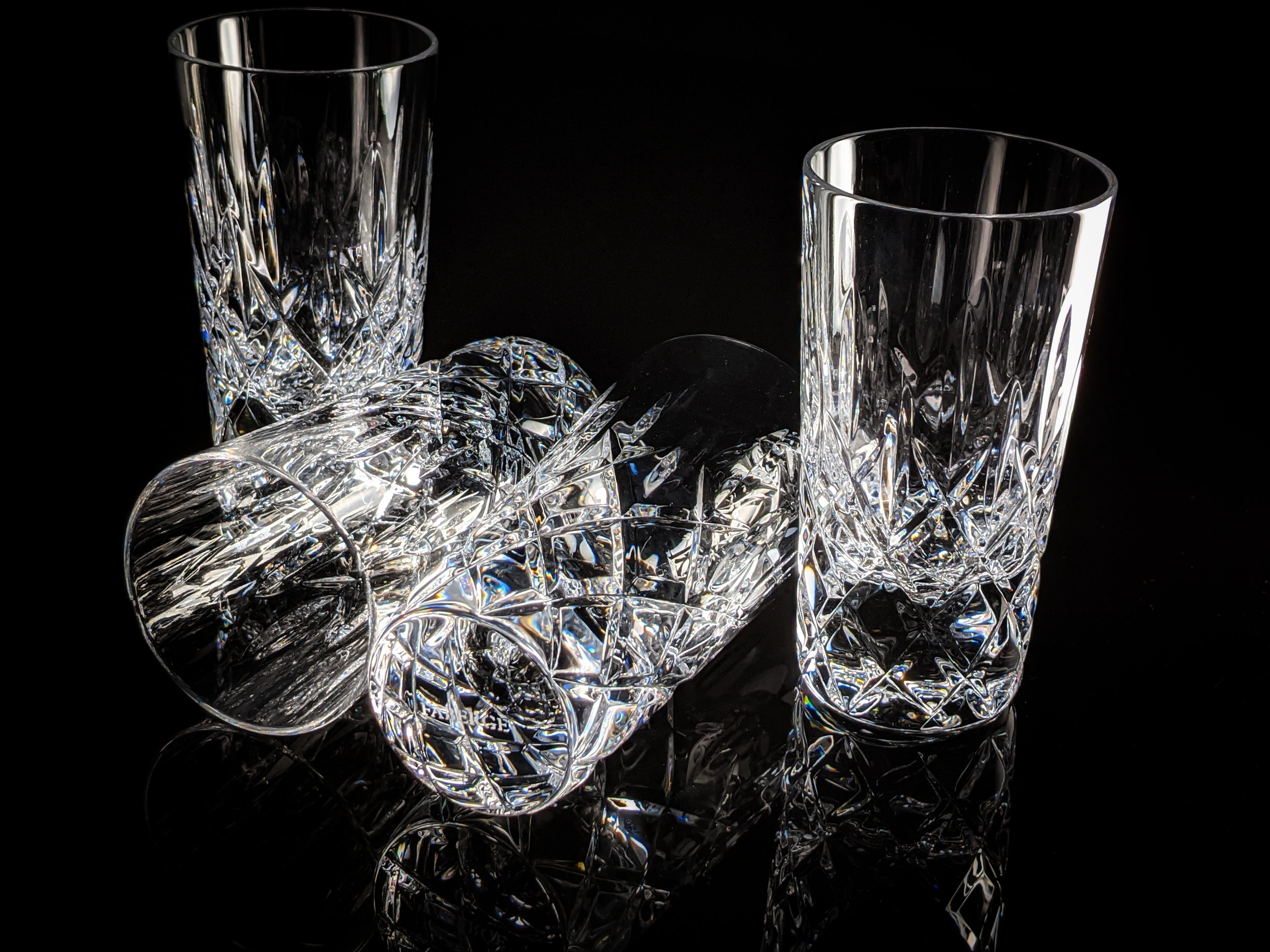 Faberge Clear Crystal Shot Glasses  Set of 4 NIB