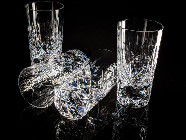Faberge Clear Crystal Shot Glasses  Set of 4 NIB