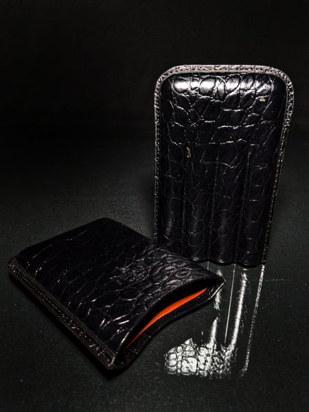 Pheasant by RD Gomez Black Croc Embossed Leather  Case