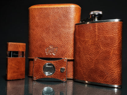 Brizard & Co. Havana Traveler - Antique Saddle Leather with cutter and lighter