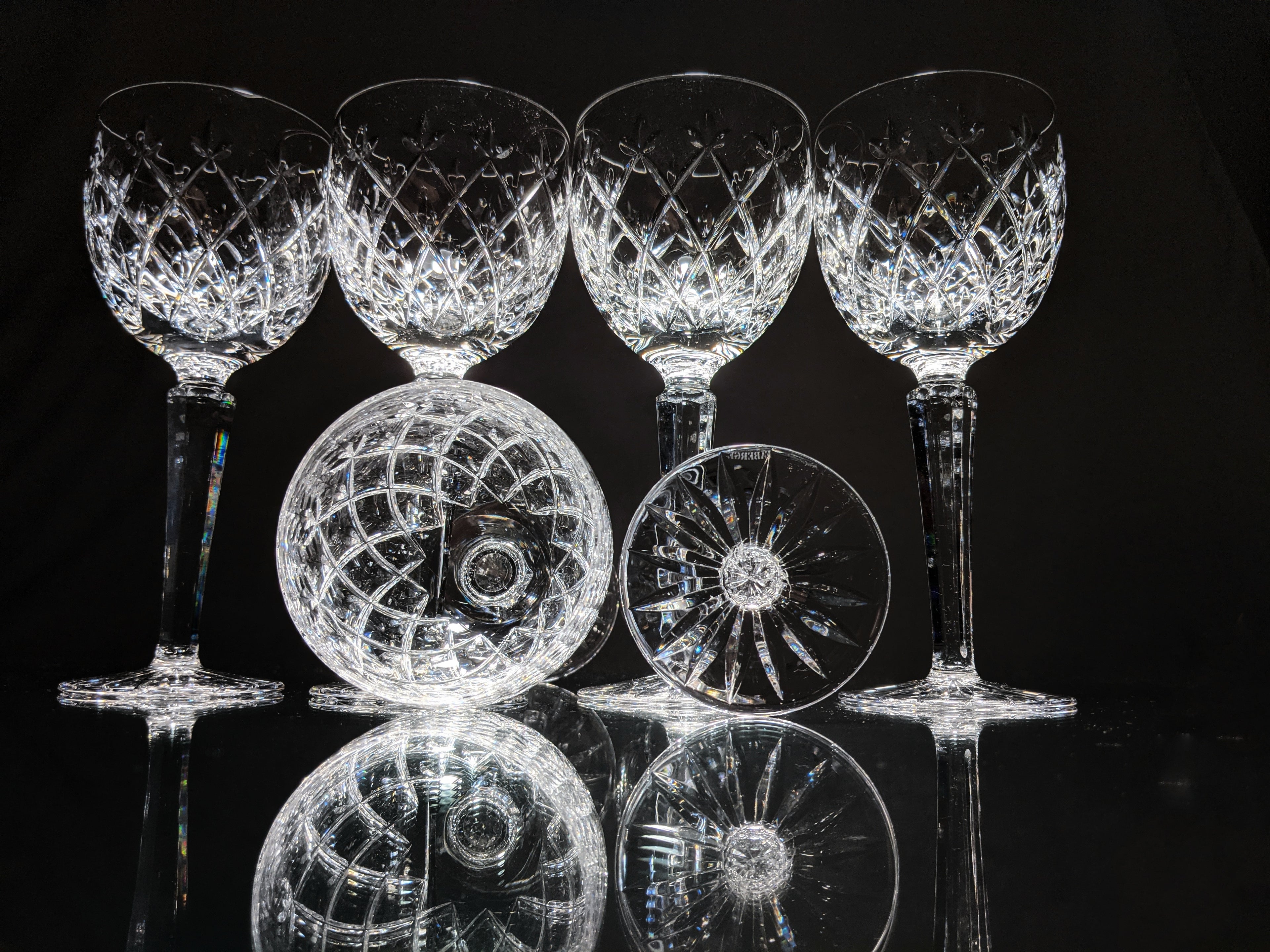 Faberge Clear Crystal Goblets