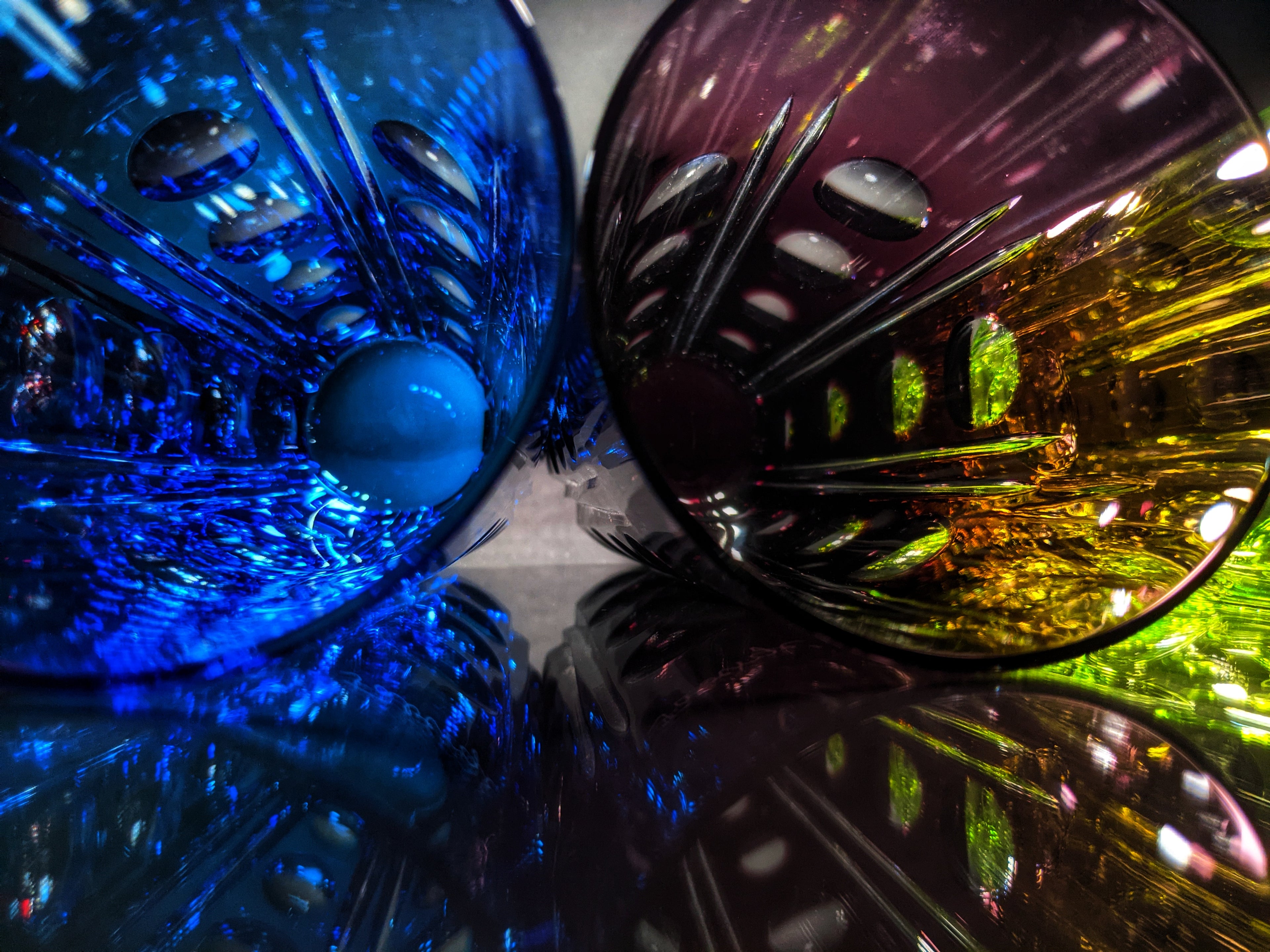 Faberge Crystal Colored Bubble Glasses