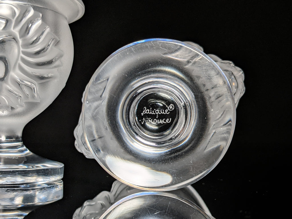 Lalique Crystal Tête de Lion Table Lighter