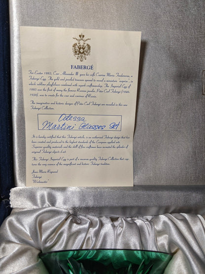 Faberge Crystal Colored Martini Glasses