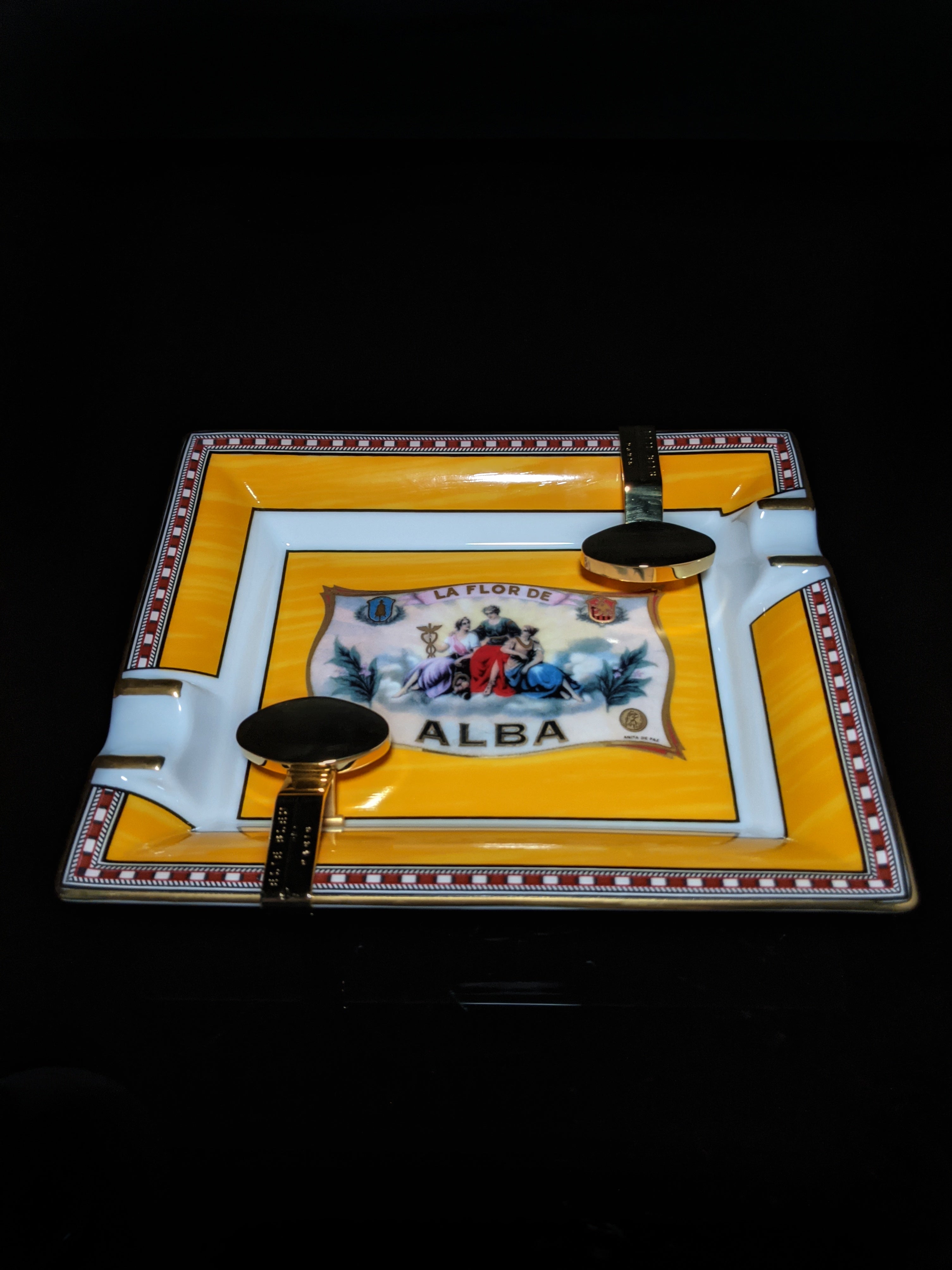 Elie Bleu Alba Porcelain Yellow Gold Ashtray