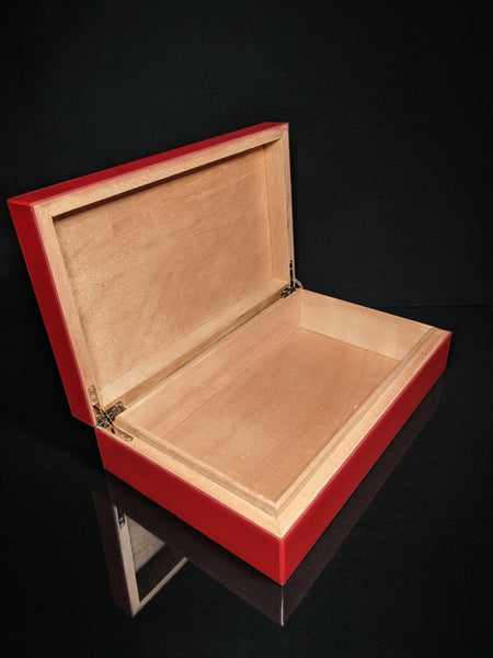 Red Lacquer Finish Wood Humidor Showroom Model