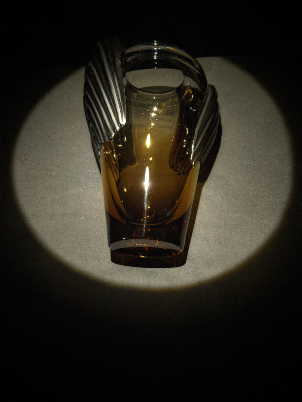 LALIQUE "Marrakech" Vintage Sculptural Art Glass Vase by Marie-Claude Lalique