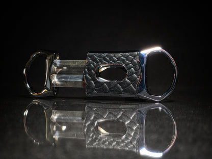 Brizard and Co Black Python Pattern and Red Leather cigar cutter
