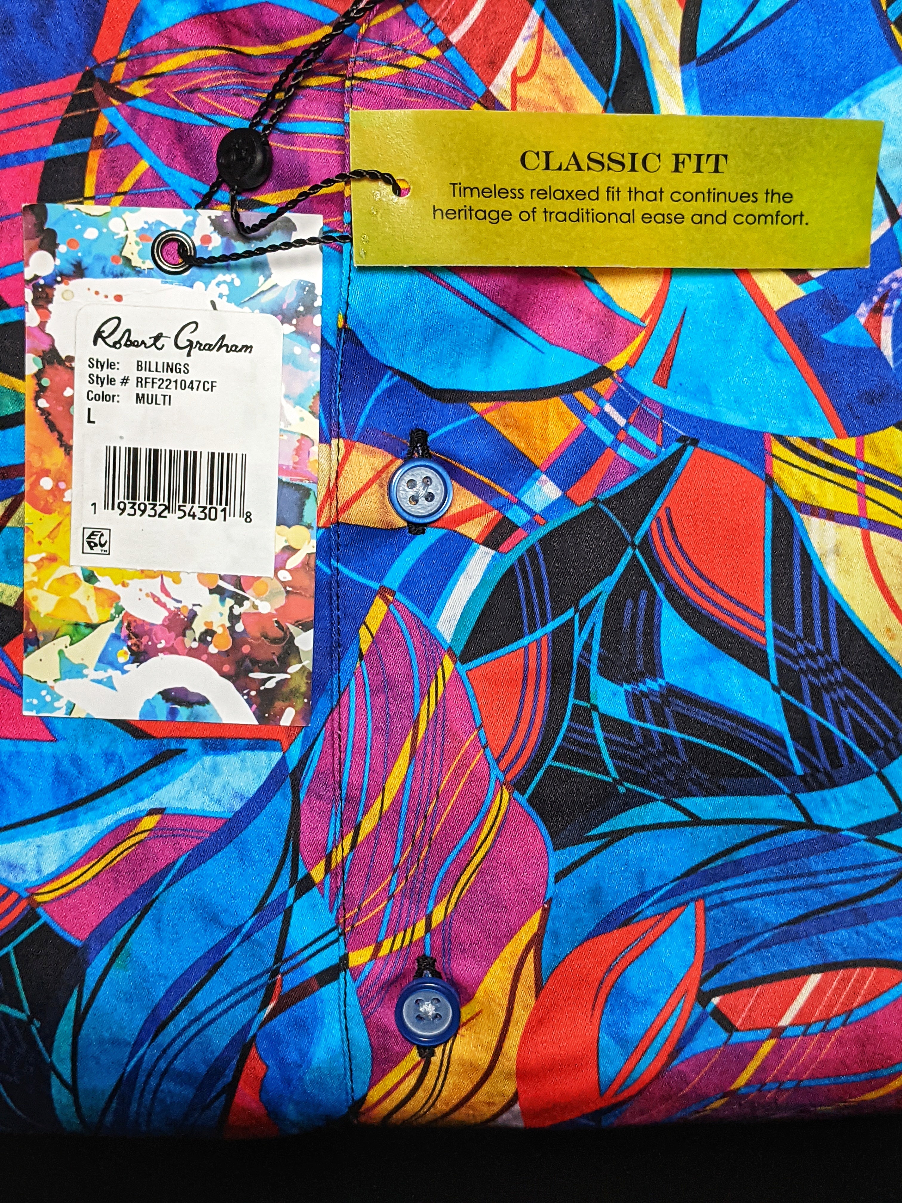 Robert Graham Billings Long Sleeve Colorful Shirt Size Large