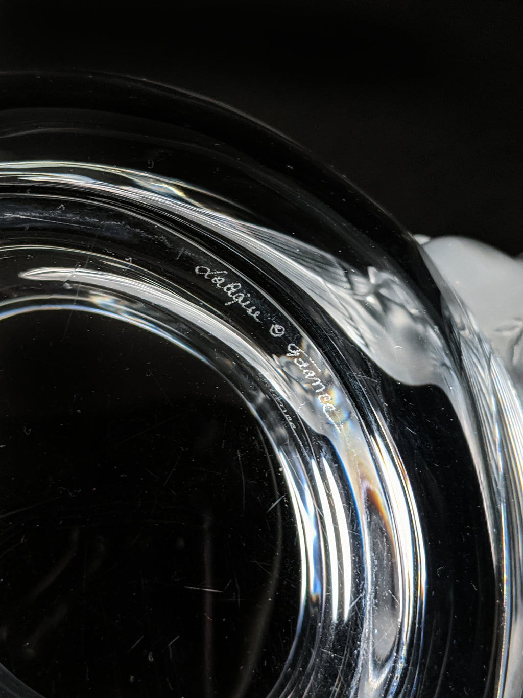 Lalique Crystal "Adelaide" Dove Bird Bowl