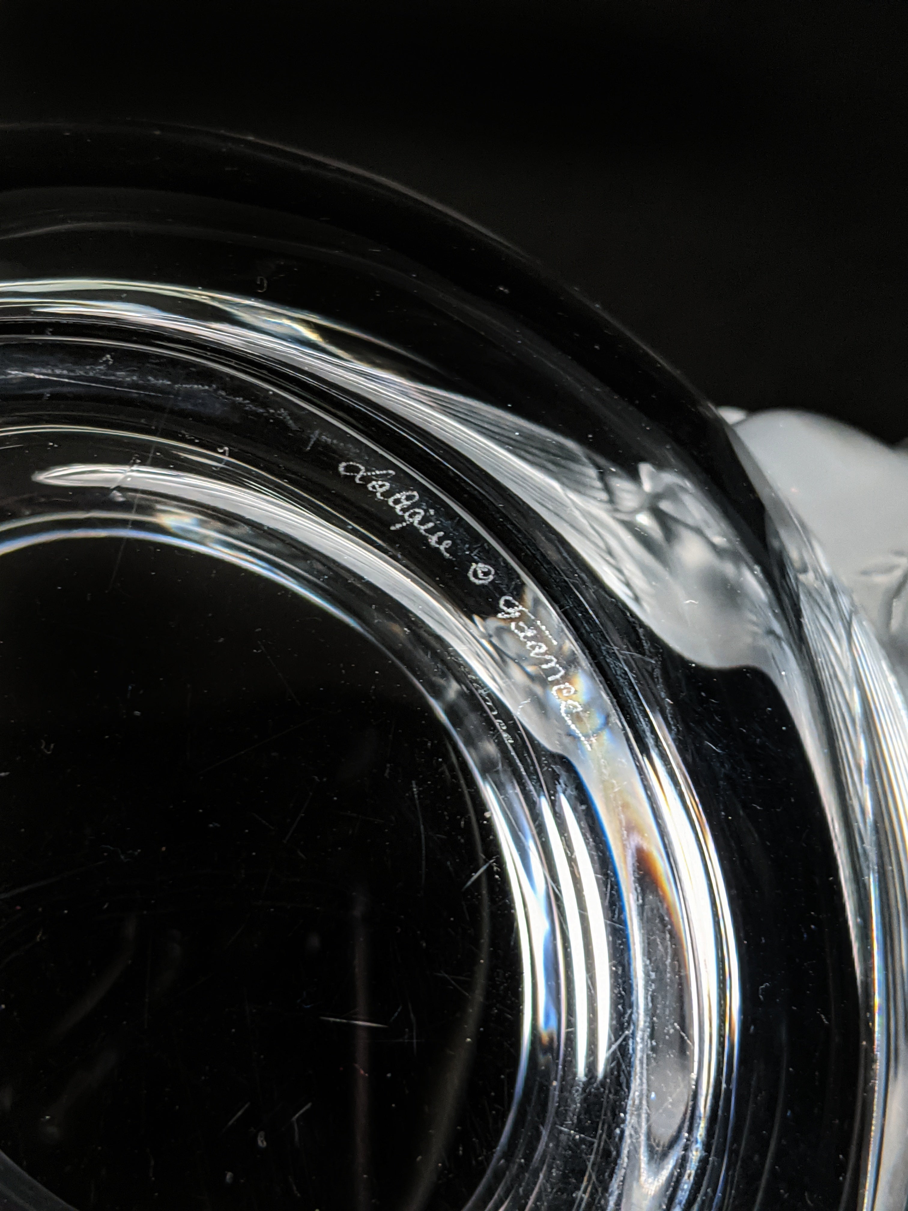 Lalique Crystal "Adelaide" Dove Bird Bowl