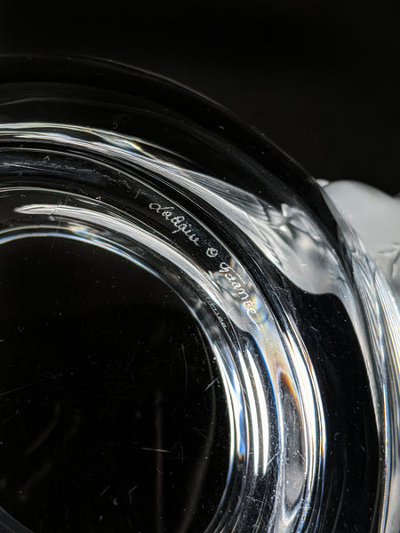 Lalique Crystal Glass "Adelaide" Dove Bird Bowl
