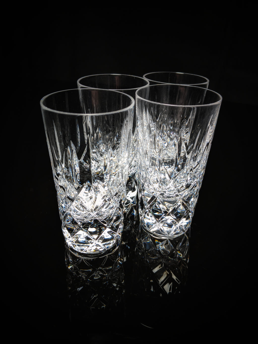 Faberge Clear Crystal Shot Glasses  Set of 4 NIB