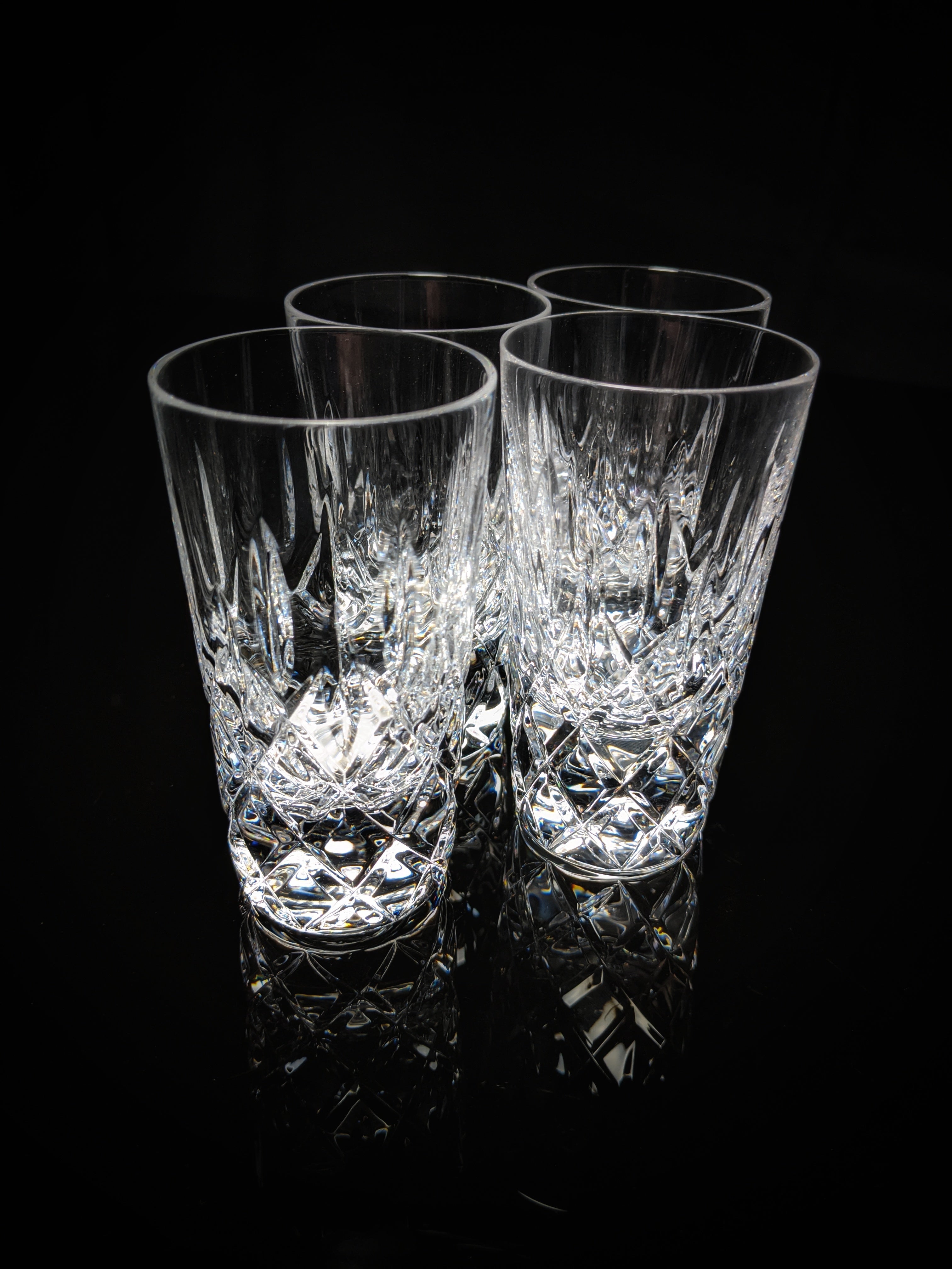 Faberge Clear Crystal Shot Glasses  Set of 4 NIB