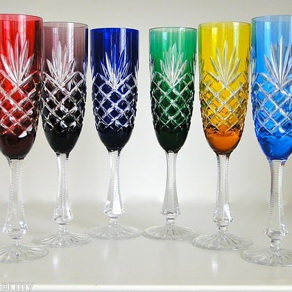Faberge Crystal Glasses 3 combined sets