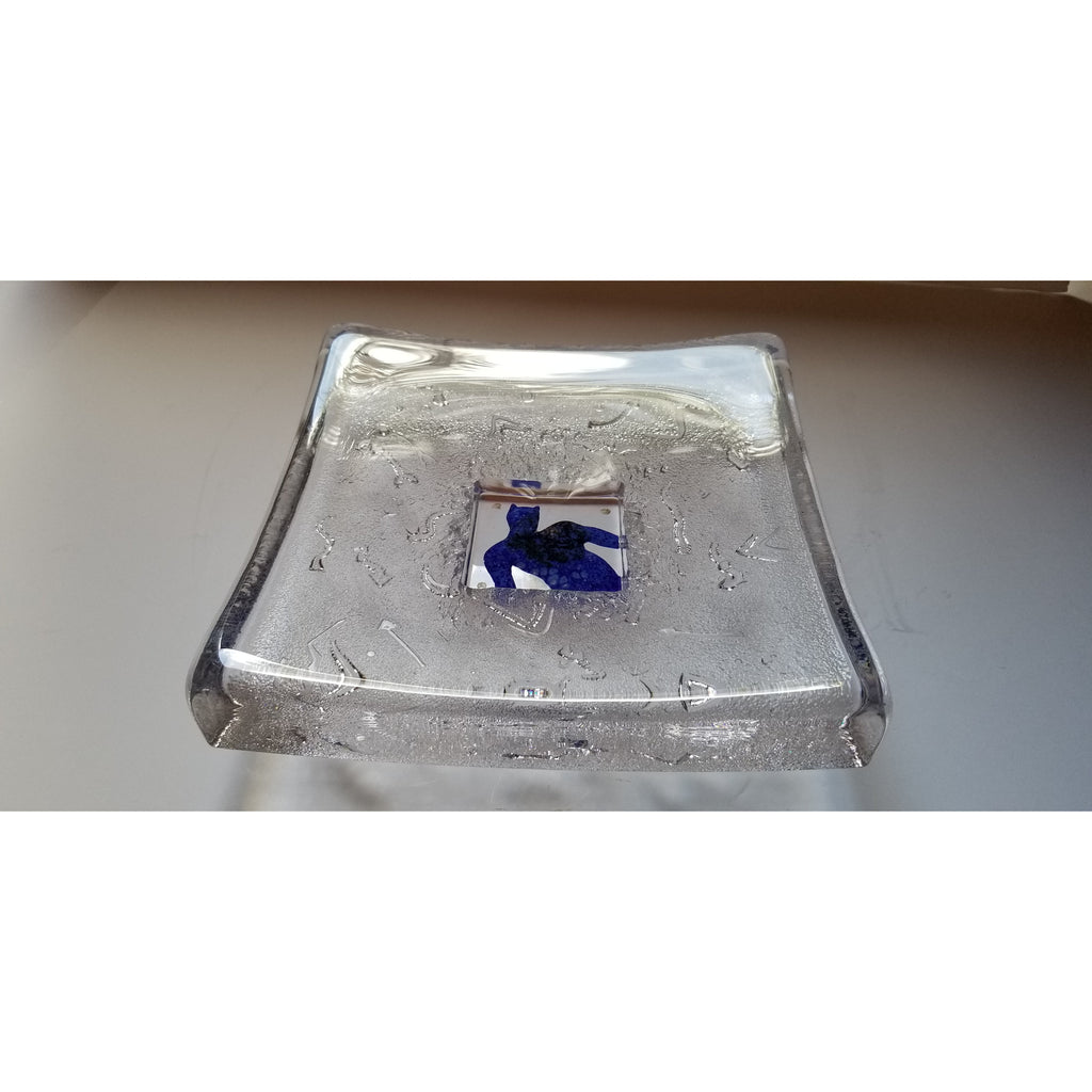 Kosta Boda Bertil Blue Art Glass Dish