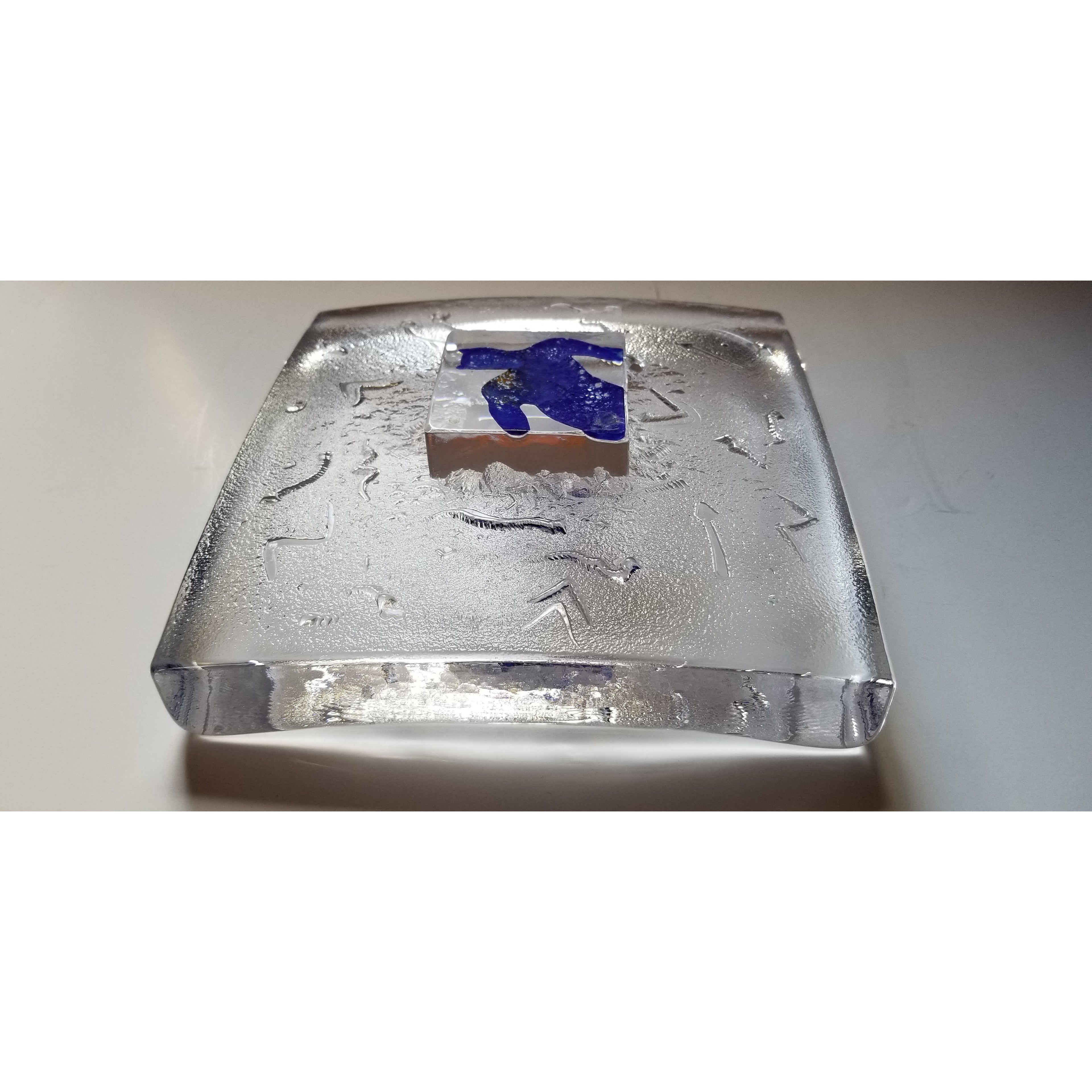 Kosta Boda Bertil Blue Art Glass Dish